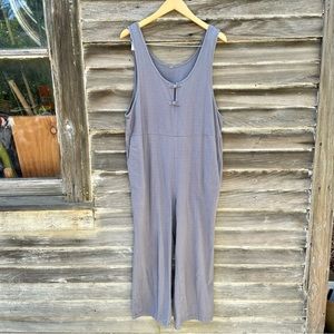 Fun Cropped Cotton Jumpsuit in Blue Grey